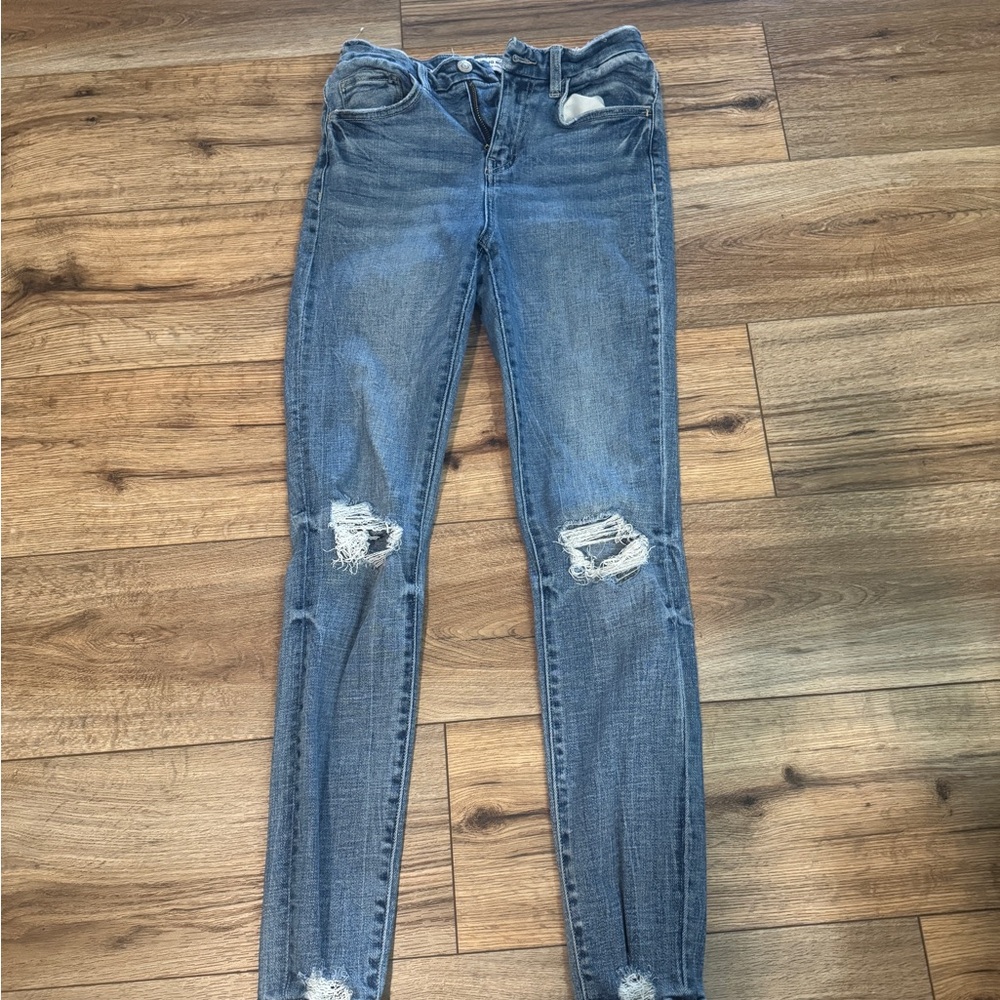 Flying Monkey Distressed Skinny Jeans - Blue